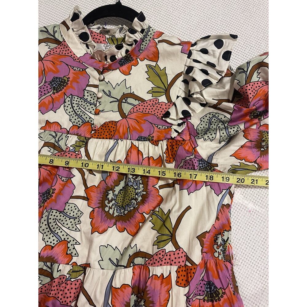 Crosby by Mollie Burch Maisie Cotton Floral Polka Dot Ruffle Mini Dress L - Picture 5 of 7